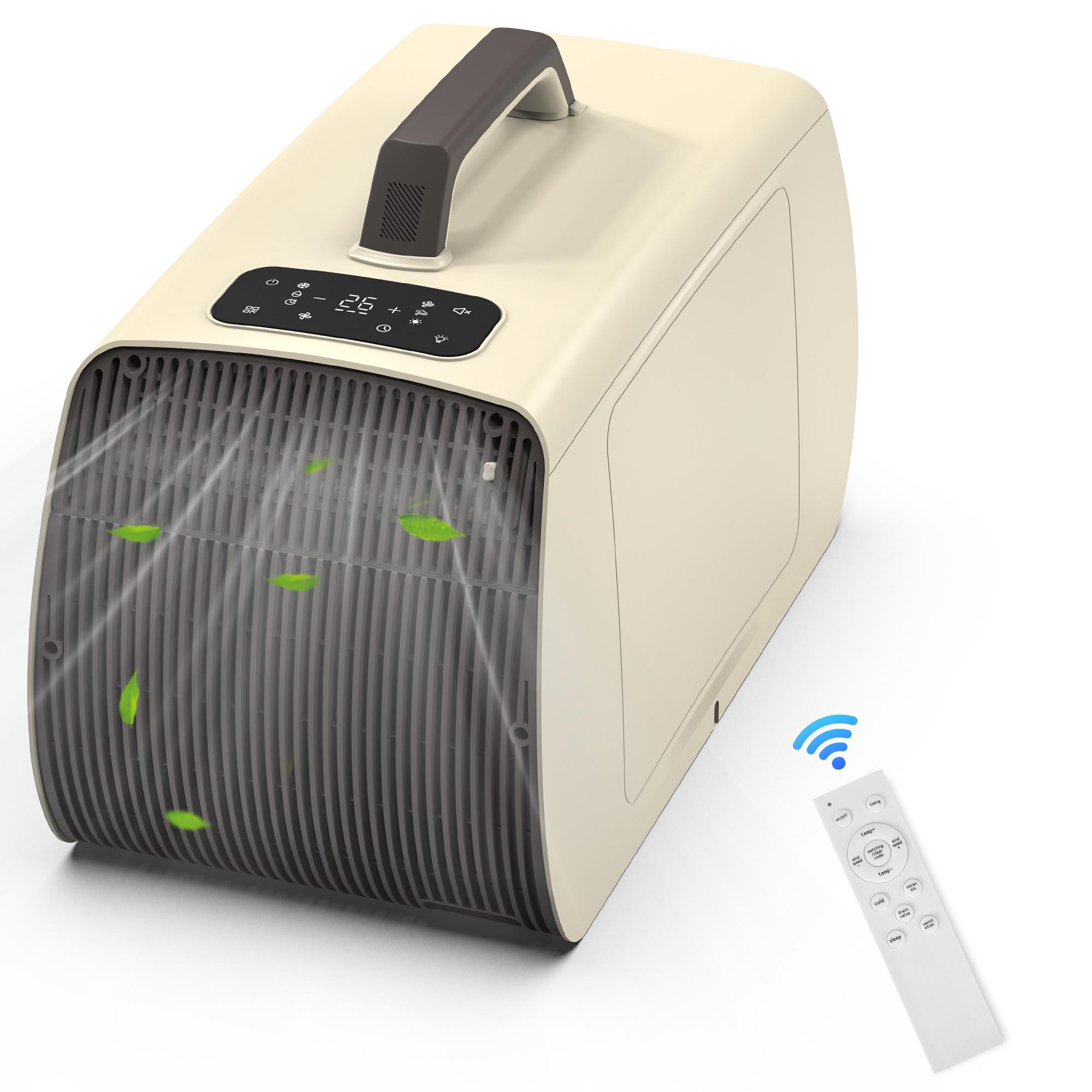 EdenDirect Portable Air Conditioner — 5500 BTU, 180 Sq. Ft. Coverage, Dehumidifier, Remote Control, White, Model# NTE-SU7